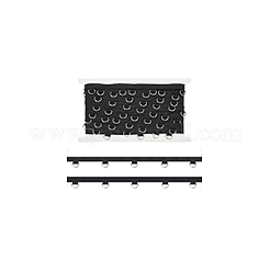 ポリエステルレーステープ  プラスチック D リング コルセット リボン  ブラック  2.2cm&nbsp;DIY-WH0430-824B