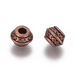 チベット風スペーサービーズ  鉛フリー＆カドミウムフリー  ロンデル  赤銅鉱  9x7mm  穴：3.5mm&nbsp;RLF0586Y