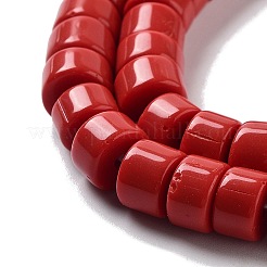 手作りのネパールランプワークビーズ  コラム  レッド  8~8.5x4~6mm  穴：1.8mm  約131個/連  25.79''（65.5センチメートル）&nbsp;LAMP-Z008-04C
