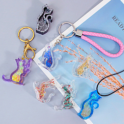 猫の形 流砂 DIY シルエット シリコン型  レジン型  UVレジン用  エポキシ樹脂工芸品作り  ホワイト  59x150x15.5mm  内径：45~55x24~36mm&nbsp;DIY-K067-02A