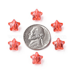 透明なアクリルビーズ  スター  サクランボ色  9x9.5x5.5mm  穴：2mm  約2000個/500g&nbsp;MACR-S373-45-B06