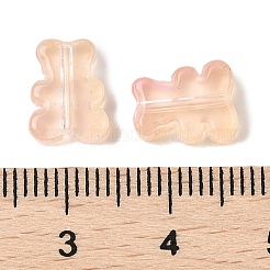 透明スプレーペイントガラスビーズ  クマ  ビスク  10x8x4mm  穴：1mm&nbsp;GLAA-Z011-08G