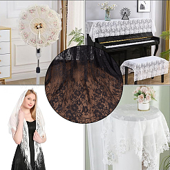 Flower Pattern Polyester Lace Fabrc&nbsp;DIY-WH20007-849B