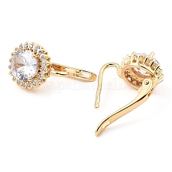 Brass with Cubic Zirconia Hoop Earrings&nbsp;EJEW-D078-42G