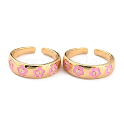 Brass Enamel Cuff Rings&nbsp;RJEW-H543-17G
