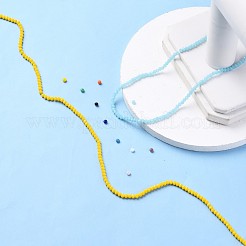 カット加工ロンデルガラスビーズ連売り  ミックスカラー  3.5x2.5~3mm  穴：0.8mm  約125~128個/連  13.7~14.1インチ（35~36cm）&nbsp;GLAA-I033-3mm-M