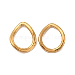 304ステンレススチールリンクリング  ツイストティアドロップ  ゴールドカラー  15x12.5x2mm  内径：8.5x11mm&nbsp;STAS-F283-05G