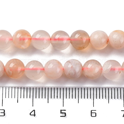Natural Cherry Blossom Agate Beads Strands&nbsp;G-B130-6mm-02-1