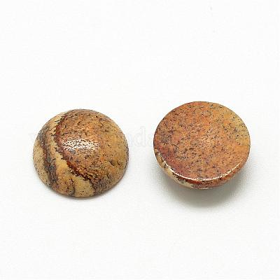 天然石ピクチャージャスパーカボション  半円/ドーム  8x4mm&nbsp;G-R416-8mm-42-1