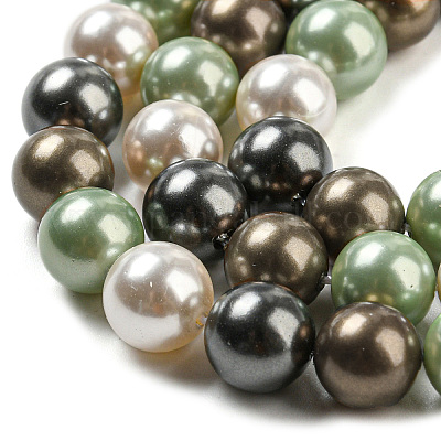 Polished Shell Pearl Bead Strands&nbsp;BSHE-F013-07D-1