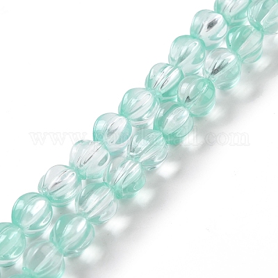 透明ガラスビーズ連売り  ランタン  アクアマリン  8.5x7.5x8mm  穴：1.2mm  約45~46個/連  14.37インチ（36.5cm）&nbsp;GLAA-F114-02A-06-1