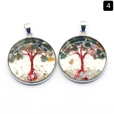Natural Indian Agate Pendants&nbsp;PW-WGDCF81-10-1