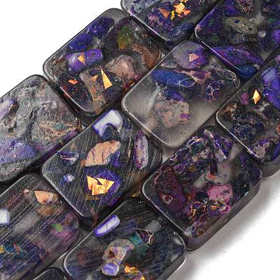 Dyed Natural Imperial Jasper with Resin Beads Strands&nbsp;G-G083-F02-01-1