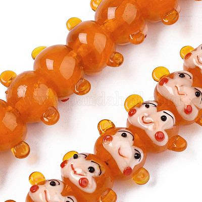 Handmade Bumpy Lampwork Beads Strands&nbsp;LAMP-N021-033-1