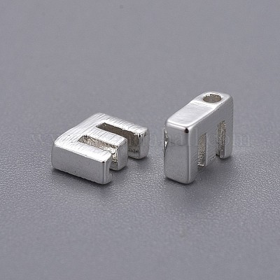 真鍮製チャーム  文字L  文字.e  5x4.5x2mm  穴：1mm&nbsp;LS-KK-P081-E-S-1