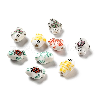 Handmade Printed Porcelain Beads&nbsp;PORC-F005-03-1