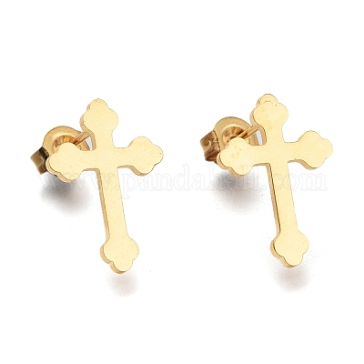 304 Stainless Steel Stud Earrings&nbsp;EJEW-H100-05G-1