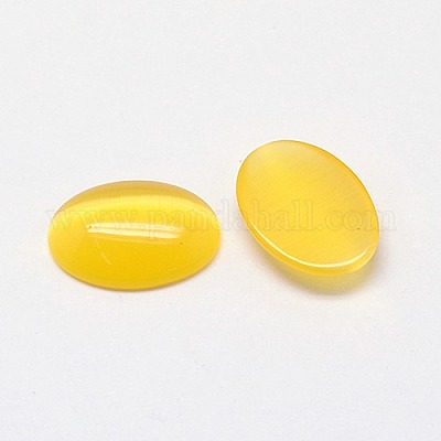 キャッツアイカボション  オーバル  ゴールド  14x10x2.5mm&nbsp;CE-J005-10x14mm-21-1