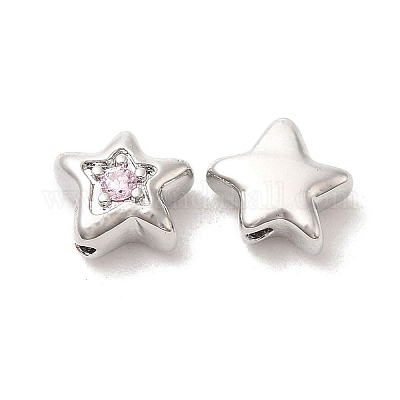 Brass Cubic Zirconia Beads&nbsp;KK-Q773-01P-01-1