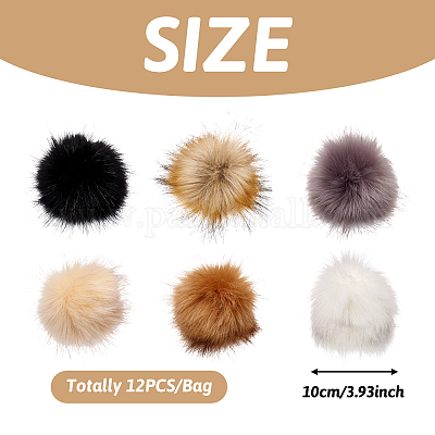 ポンポムボール  ゴムバンド付き  ミックスカラー  10cm  12個/袋&nbsp;FIND-TZ0001-01-1