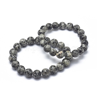 Natural Sesame Jasper/Kiwi Jasper Bead Stretch Bracelets&nbsp;BJEW-K212-A-033-1