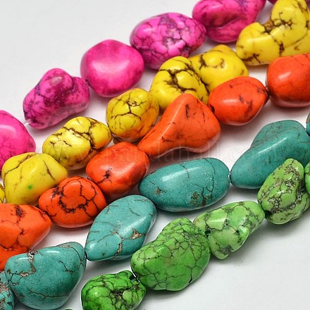 Wholesale Dyed Nuggets Natural Howlite Beads Strands - Pandahall.com