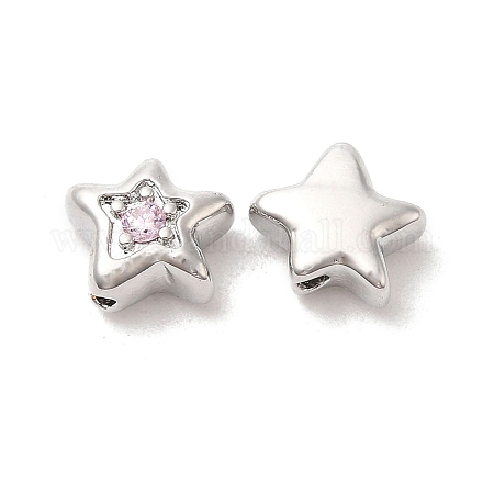 Brass Cubic Zirconia Beads KK-Q773-01P-01-1