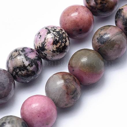 Natural Rhodonite Beads Strands G-G717-6mm-1