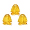 Transparent Glass Enamel Beads, Fish, Gold, 21.5x18x7mm, Hole: 1.5mm