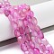 Natural Agate Beads Strands, Dyed & Heated, Twist, Magenta, 12x8x8mm, Hole: 1.2mm, about 33pcs/strand, 16.34''(41.5cm)