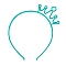 Luminous Plastic Headbands, Crown, Turquoise, 140x120mm