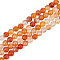 2 Strands Natural Red Agate Beads Strands, Grade AB, Round, 8mm, Hole: 1.2mm, about 49pcs/strand, 14.96 inch(38cm)