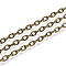 Iron Cable Chains, Textured, Unwelded, with Spool, Oval, Antique Bronze, 5.4x3.6x1mm, with Spool, about 328.08 Feet(100m)/roll