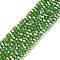 Transparent Glass Beads, 32 Facets, AB Color Plated, Round, Green, 3.5x3mm, Hole: 1mm, about 163~166pcs/strand, 50~51cm