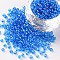 Glass Seed Beads, Trans. Colours Lustered, Round, Light Blue, 3mm, Hole: 1mm, about 1111pcs/50g, 50g/bag, 18bags/2pounds