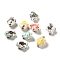 Handmade Printed Porcelain Beads, Hand Painted Ceramic Beads, Fish, Mixed Color, 14.5~15x11.5~12x7~7.5mm, Hole: 1.6mm
