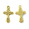 Tibetan Style Alloy Pendants, for Easter, Crucifix Cross, Antique Golden, Cadmium Free & Nickel Free & Lead Free, 23.5x15x3mm, Hole: 1.5mm