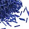 Glass Bugle Beads, Silver Lined, Royal Blue, 12x2mm, Hole: 0.5mm, about 5000pcs/bag