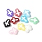 Baking Paint Glass Enamel Beads, Hand Painted Beads, Cross, Mixed Color, 14.5x11.5x4mm, Hole: 1mm