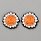 PVC Cabochons, Orange, Flower, 30x3.5mm