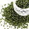 Glass Bugle Beads, Silver Lined, Olive Drab, 1.8~2.2x1.8~2mm, Hole: 0.8~0.9mm, about 15000pcs/pound