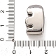 真鍮ビーズ  長持ちメッキ  ラックめっき  鉛フリー＆カドミウムフリー  プラチナ  文字e  21x12x7mm  穴：18x4mm&nbsp;KK-B167-27P-02E-3