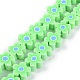 Handmade Flower Printed Polymer Clay Beads Strands&nbsp;X-CLAY-M003-07B-1