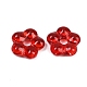 透明ガラスビーズ  花  レッド  24x25x7mm  穴：6mm&nbsp;GLAA-F129-01O-2
