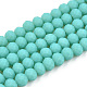 ガラスビーズ連売り  多面カット  艶消し  ロンデル  ターコイズ  6x4.5mm  穴：1mm  約80~85個/連  38~40cm&nbsp;EGLA-A034-P6mm-MD24-1