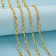 アイアン製アズキチェーン  テクスチャ  溶接されていない  スプールで  フラットオーバル  ゴールドカラー  8x5x1.2mm  約164.04フィート（50m）/ロール&nbsp;CHT012Y-G-2