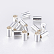 真鍮製コードエンドパーツ  エンドキャップ  コラム  銀色のメッキ  5x3mm  内径：2mm&nbsp;KK-K192-09S-1