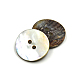 アワビの殻/パウア貝  フラットラウンド  2穴  サンゴ  15x2mm  穴：1.8mm&nbsp;BSHE-I011-04A-2