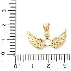 Brass Micro Pave Clear Cubic Zirconia Pendants&nbsp;KK-F930-23B-G