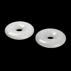 天然石ホワイトジェイドペンダント  ドーナツ/円盤チャーム  30x6.5mm  穴：7.5mm&nbsp;G-F831-A14